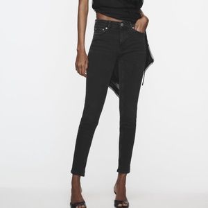 2 pair Zara high rise black skinny jeans